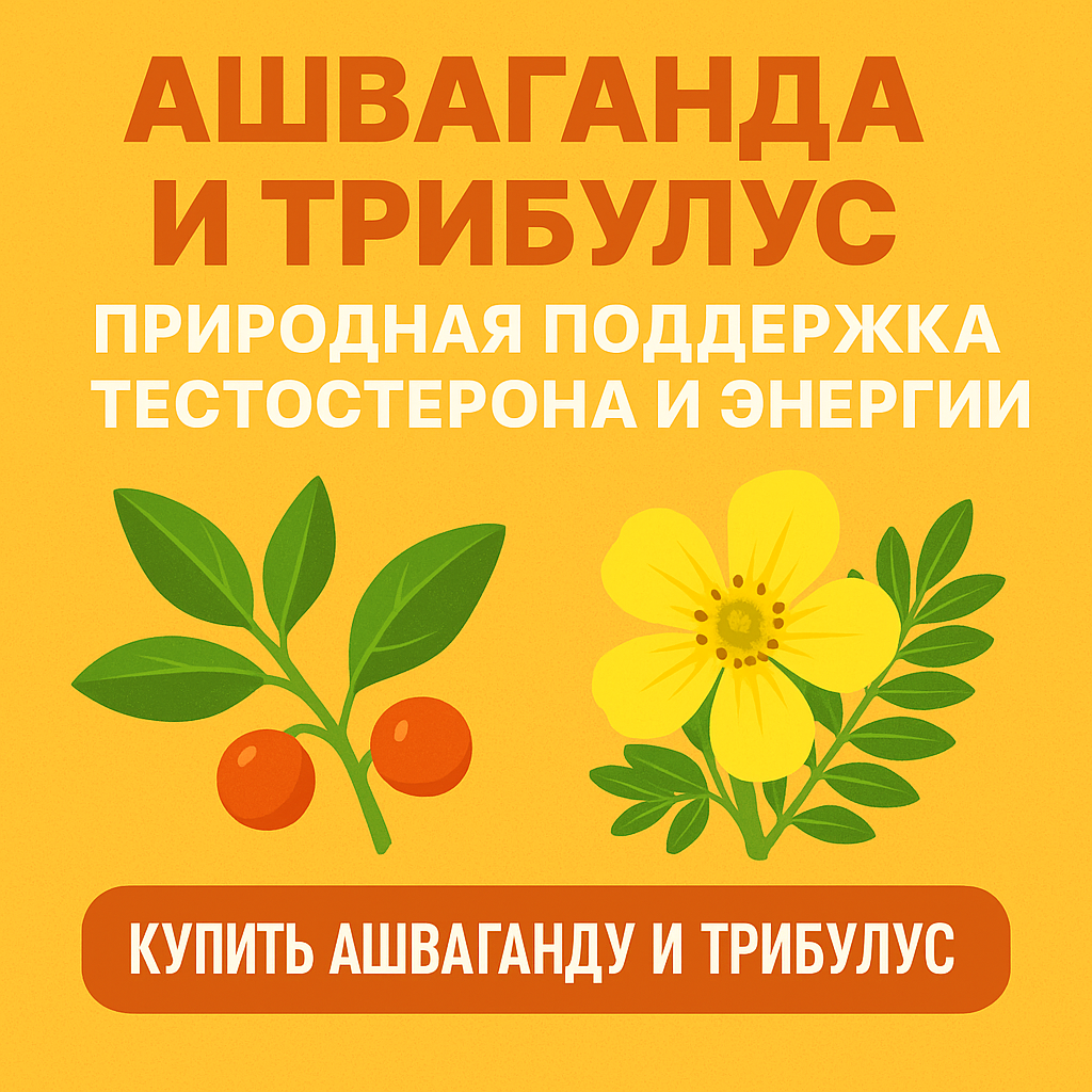 🌿 Ашваганда и Трибулус — натуральная поддержка тестостерона и энергии 🌿 Ашваганда и Трибулус — натуральная поддержка тестостерона и энергии
